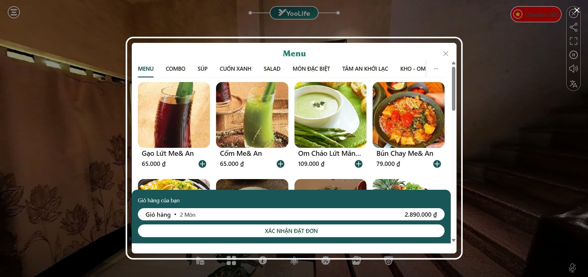 Thực đơn ảo sống động – Xem trước menu đồ ăn