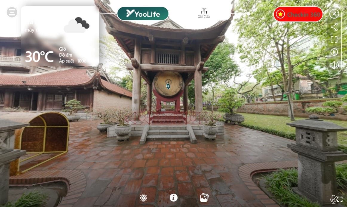 Thông qua ứng dụng YooLife, bạn có thể xem toàn bộ không gian VR360 của lầu Trống