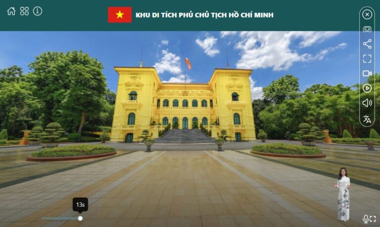 Công nghệ thực tế ảo (VR) và ảnh 360 độ, người dùng có thể tự do “di chuyển” trong không gian khu di tích