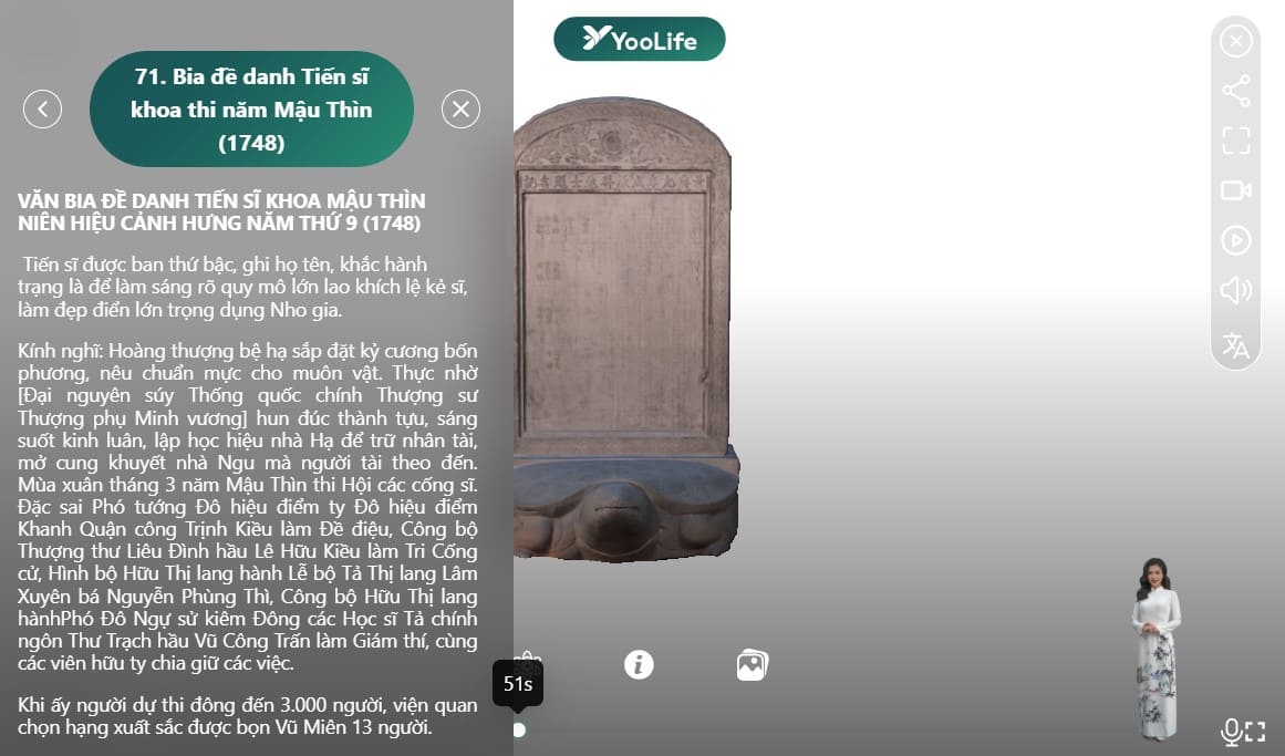 Công nghệ 3D tái hiện bia tiến sĩ năm 1748 với tỷ lệ chính xác về hình dáng