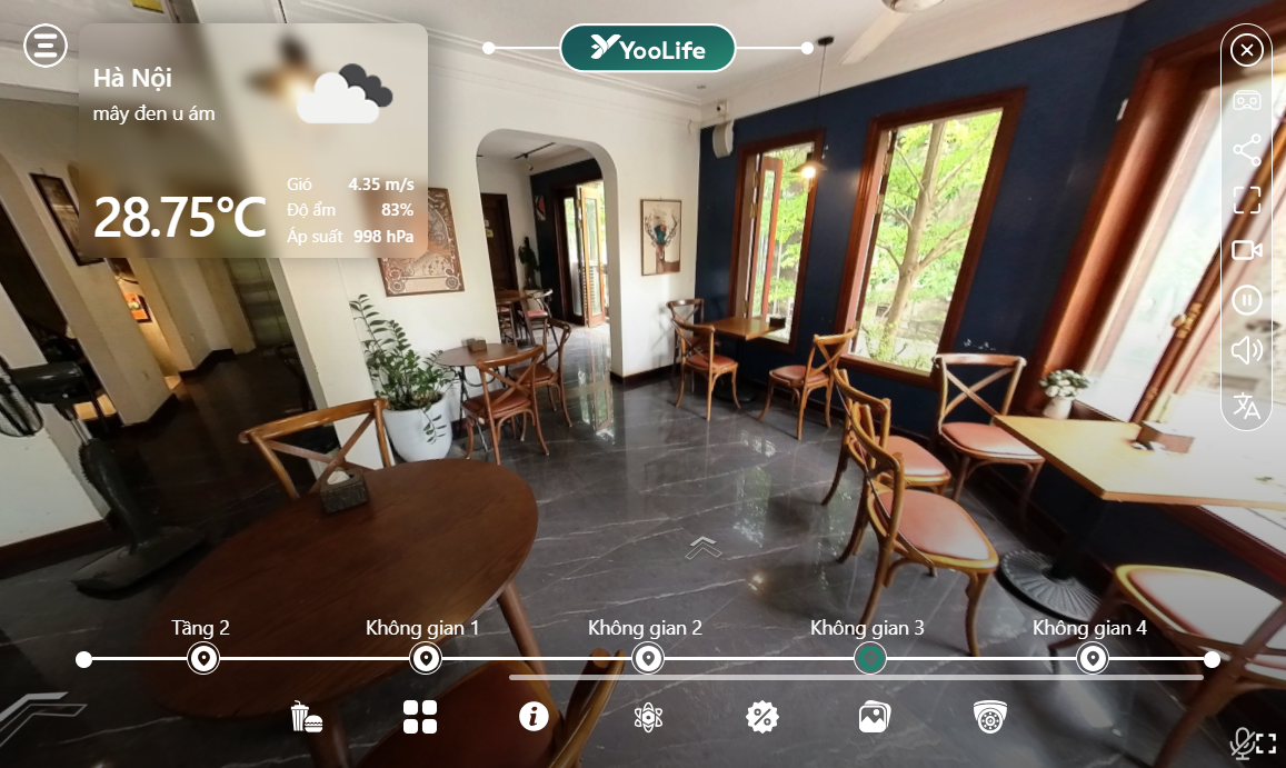 Thông qua ảnh 360, người xem dễ dàng hình dung không gian quán