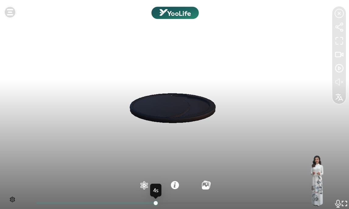 Nghiên mực được dựng dưới dạng 3D với độ chi tiết cao, cho phép người xem chiêm ngưỡng toàn bộ hình dáng