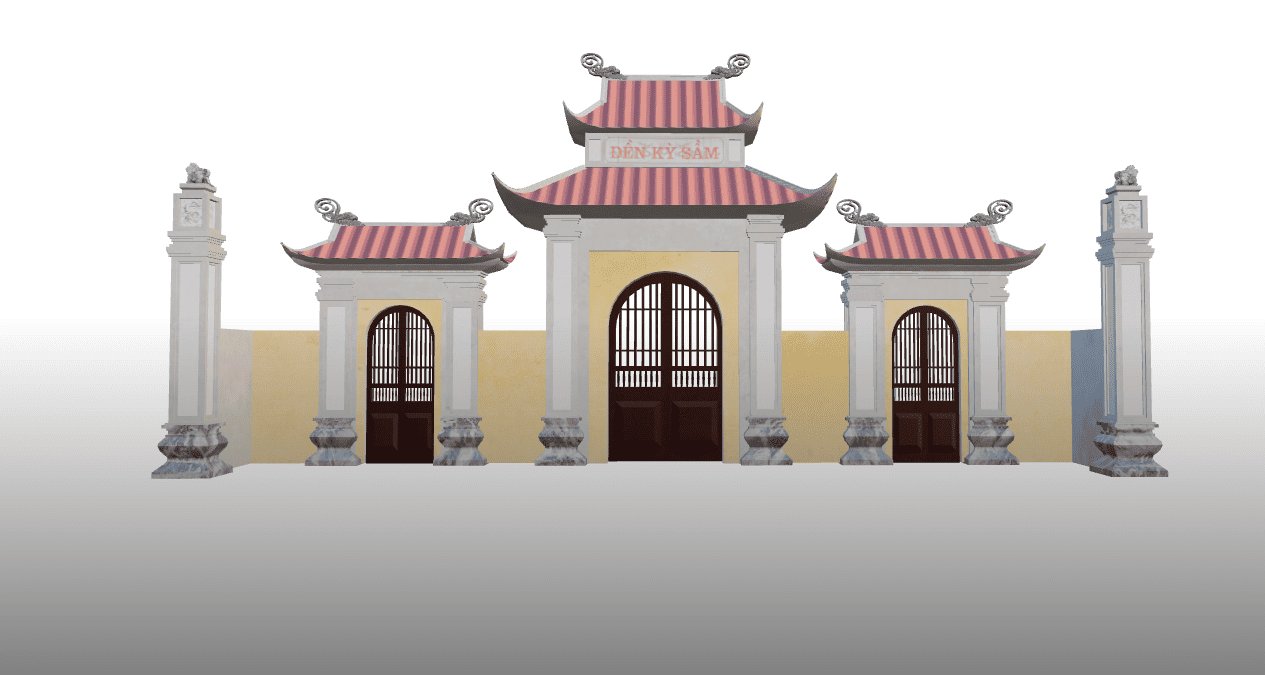 Ngôi đền được xây dựng theo lối kiến trúc chữ “Nhị”, tiêu biểu cho phong cách đền đài miền Bắc