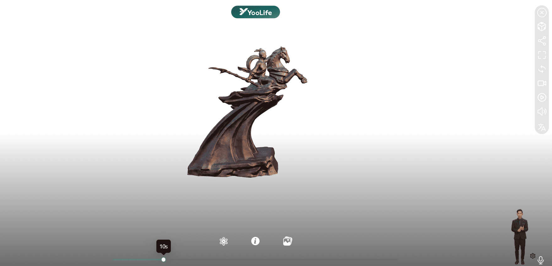 Mô hình 3D của Tượng đài Thánh Gióng được dựng bằng công nghệ số, tái hiện chính xác từng chi tiết từ dáng ngựa sắt