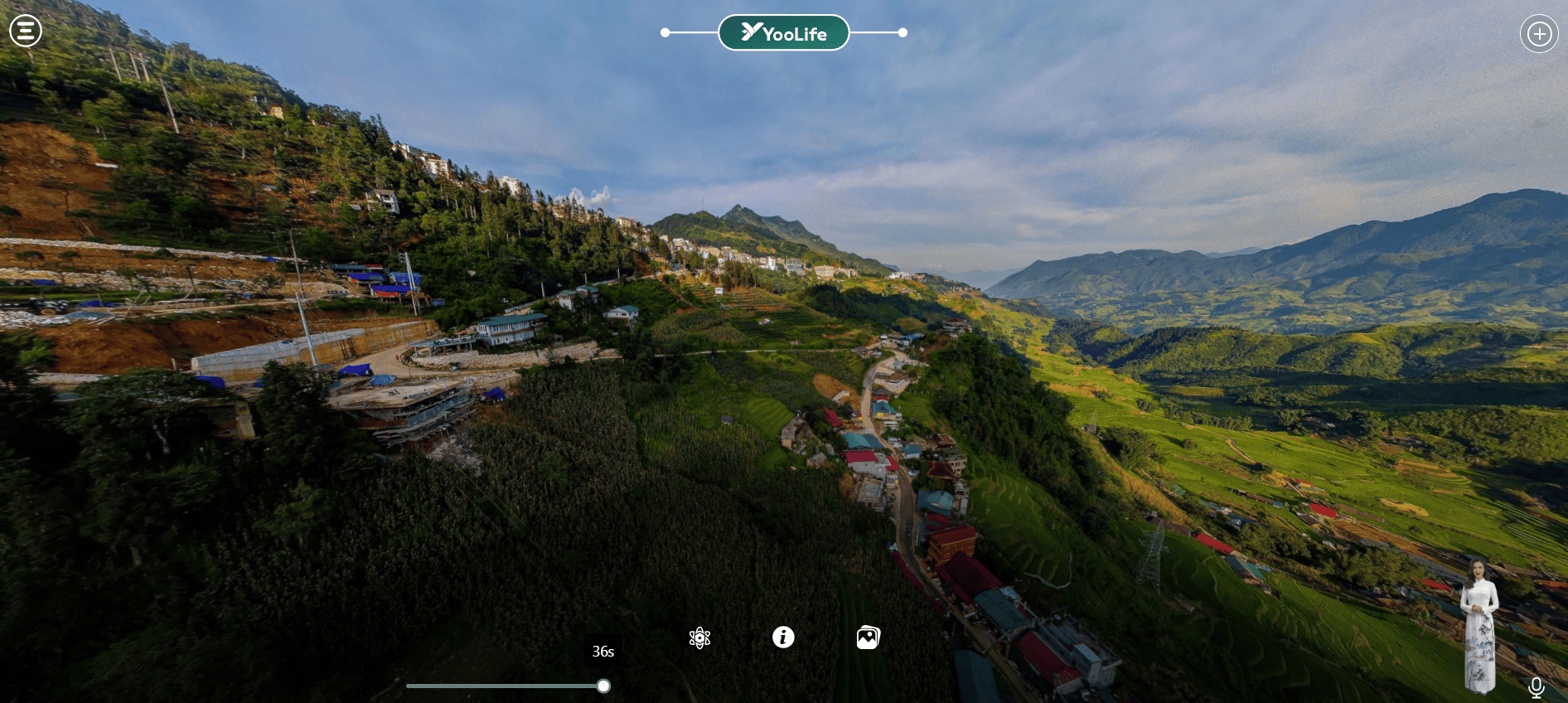 Nhờ công nghệ VR360 và 3D hiện đại, du khách có thể xoay chuyển góc nhìn linh hoạt để ngắm trọn vẹn ruộng bậc thang