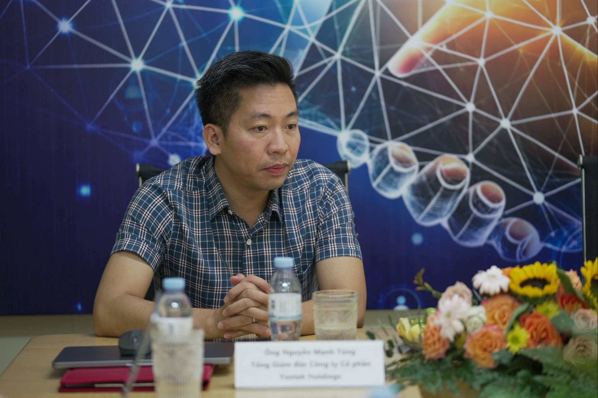 Ông Nguyễn Mạnh Tùng - Tổng Giám đốc Công ty Cổ phần Yootek Holdings mong muốn quá trình hợp tác sẽ mang lại những sản phẩm sáng tạo, giá trị lâu dài - Ảnh: Hà Tuấn