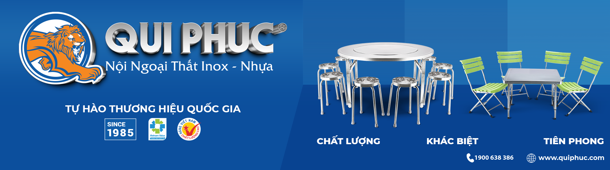 Qui Phúc định vị mình là thương hiệu tiên phong trong lĩnh vực sản xuất và phân phối các sản phẩm nội ngoại thất inox