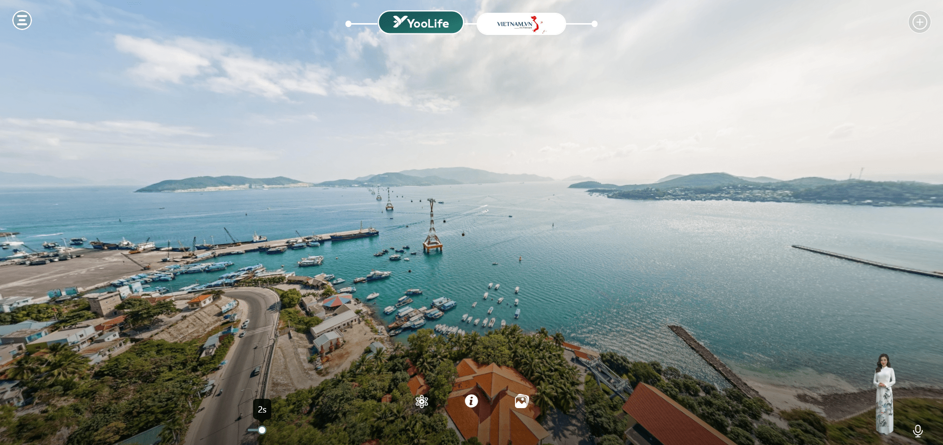 Ngắm nhìn toàn cảnh của cáp treo Vinpearl trên không gian số