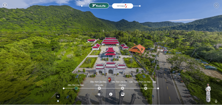 Toàn cảnh không gian đền thờ Côn Đảo trên nền tảng số YooLife