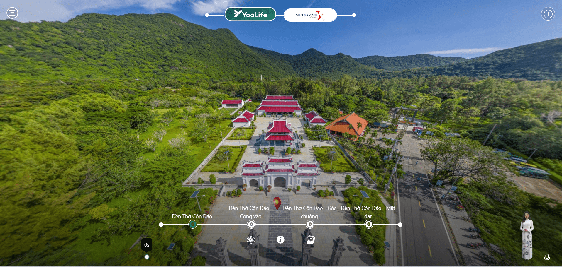 Toàn cảnh không gian đền thờ Côn Đảo trên nền tảng số YooLife