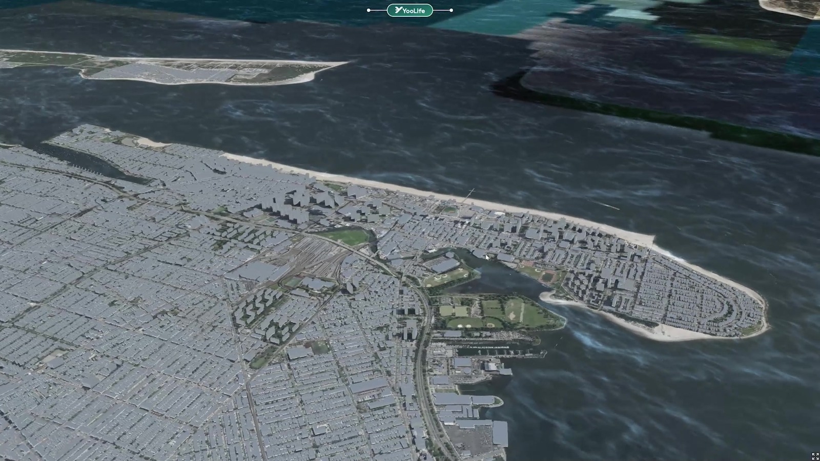 Mô hình đô thị 3D Digital Twin New York nhìn từ trên cao
