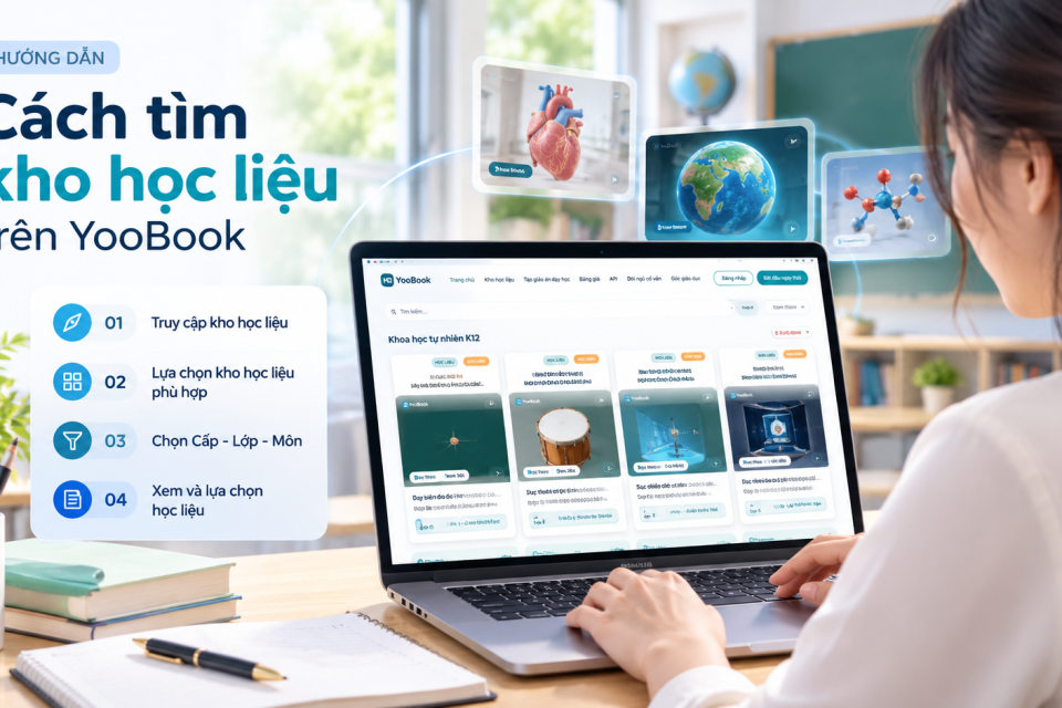 Hướng dẫn cách tìm kho học liệu trên YooBook