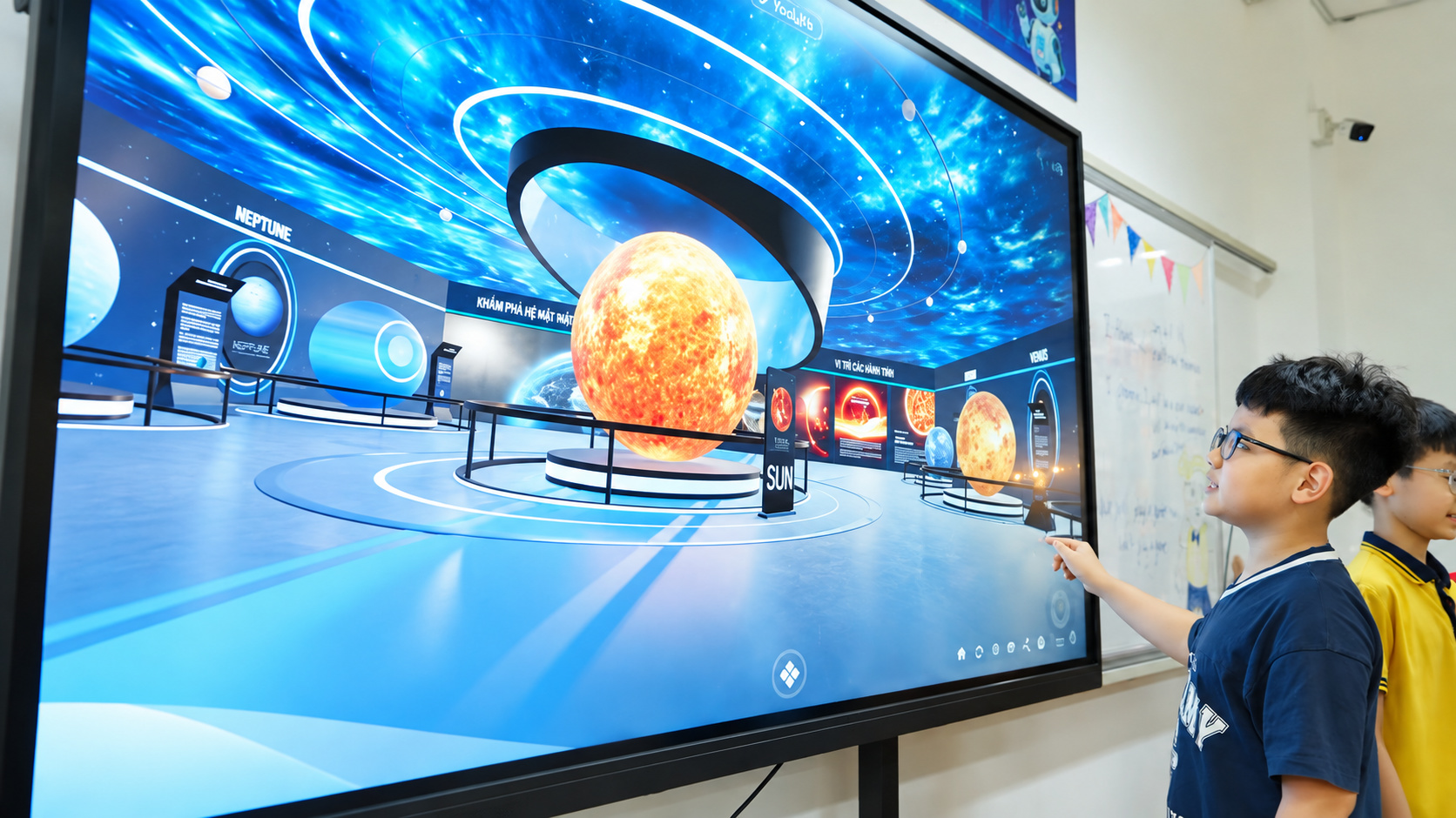 Người học tương tác và khám phá nội dung trong trải nghiệm Immersive Learning