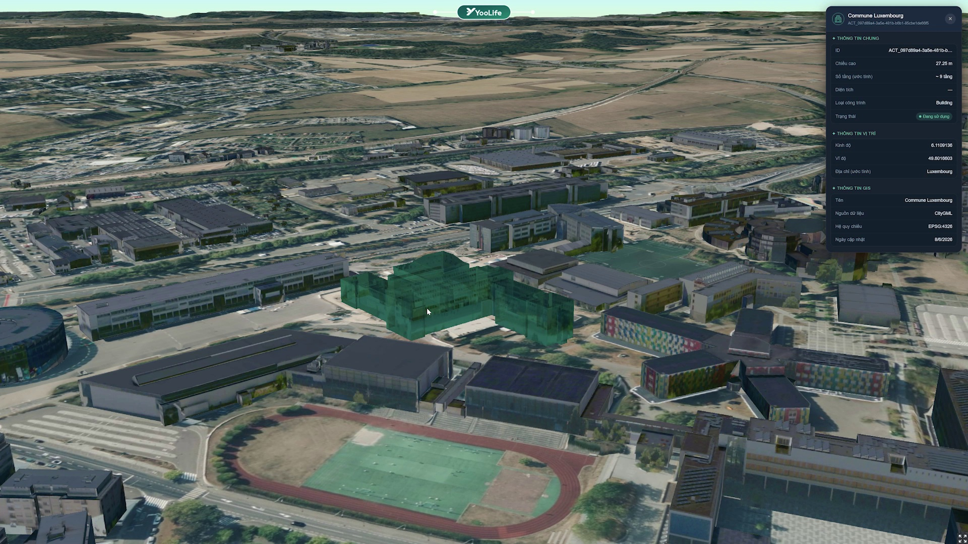 Khung hình trải nghiệm Digital Twin Luxembourg