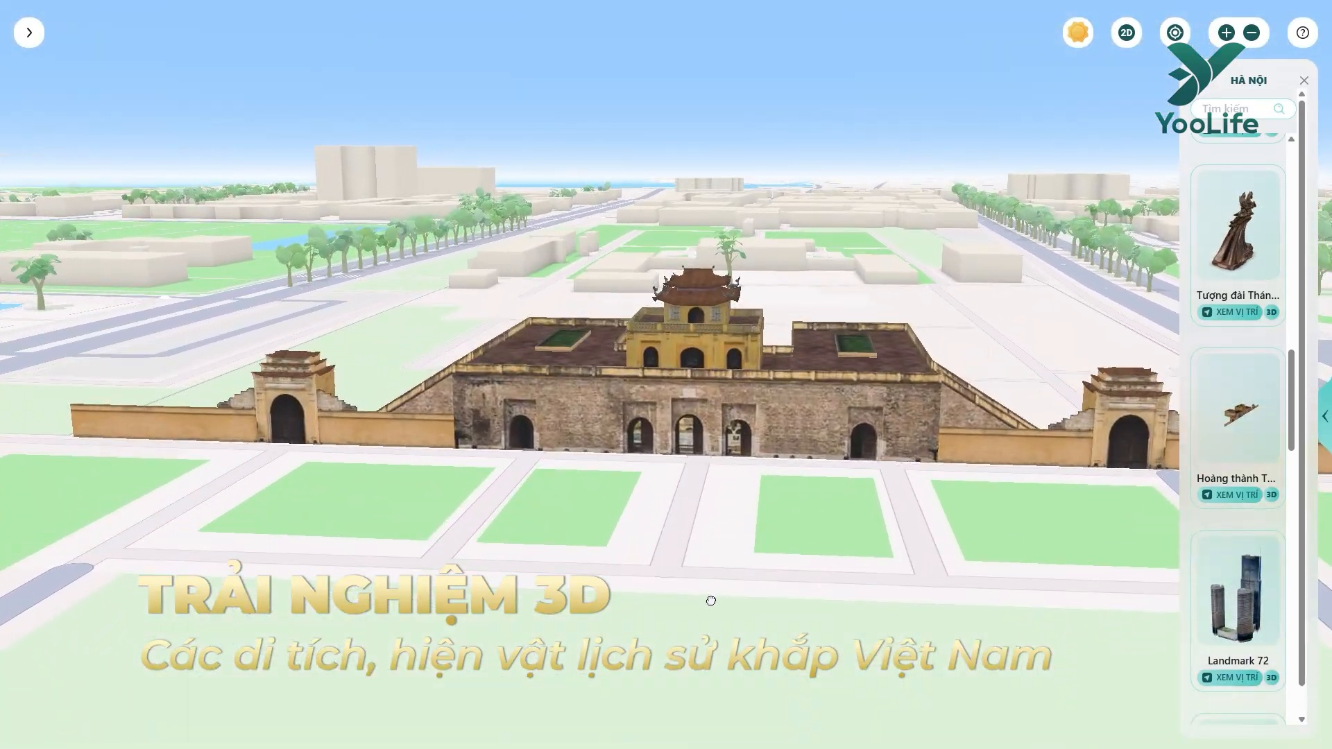 Mô hình 3D di tích lịch sử trên bản đồ số Việt Nam
